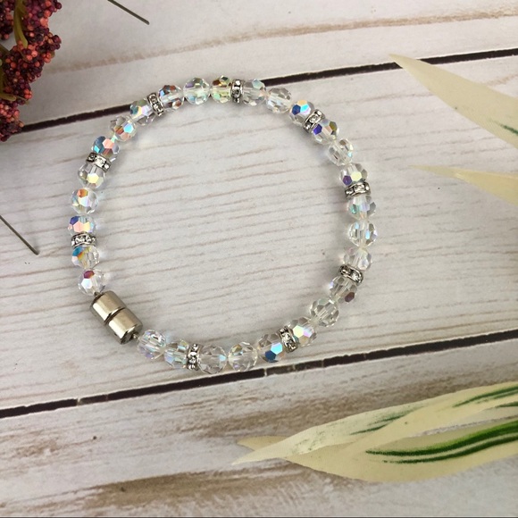 bjcich Jewelry - Aurora Borealis Crystal Bead Bracelet